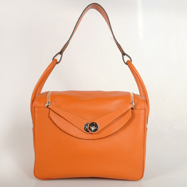 1056OS Hermes Lindy Bag in pelle 34 clemence a Orange con Silve